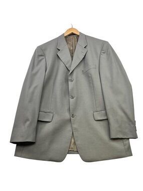 Vintage Studio Bill Blass Mens 100% Wool Blazer Suit 42R Jacket Tan Brown